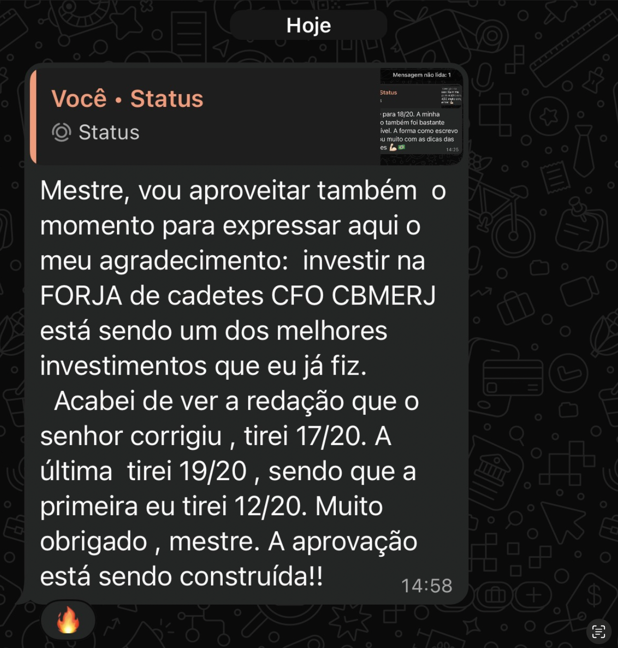 Depoimento de aluno aprovado 5