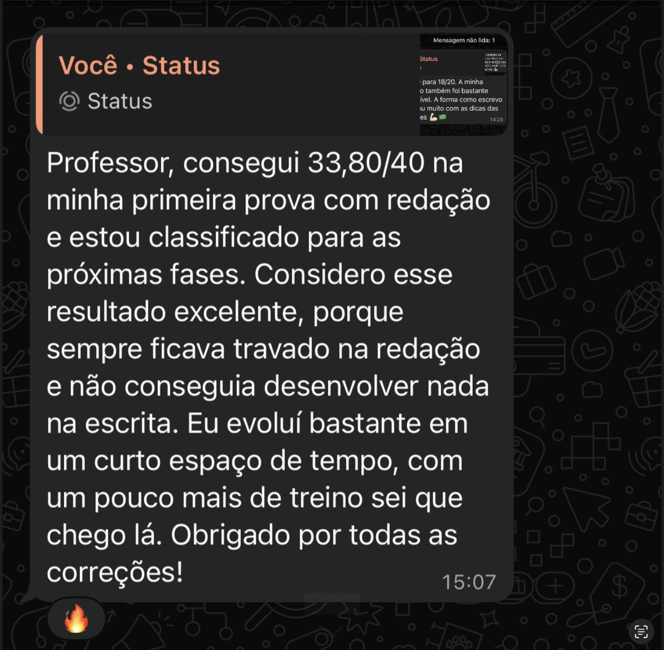 Depoimento de aluno aprovado 7